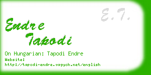 endre tapodi business card